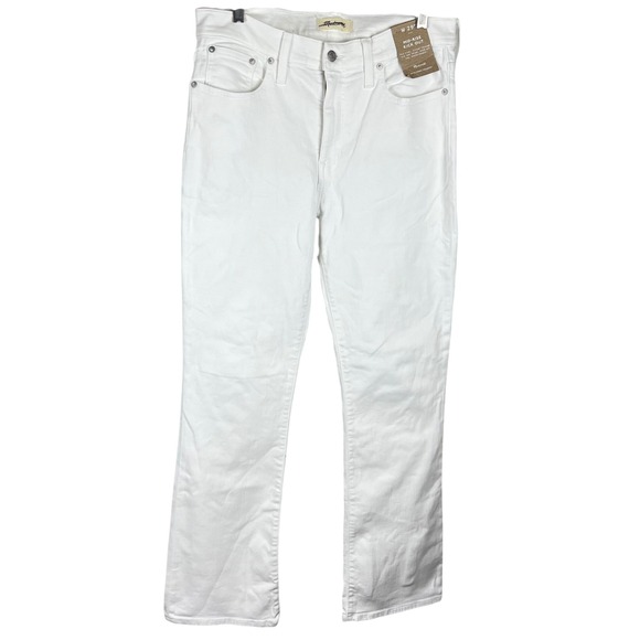 Madewell Mid Rise Kick Out Crop Jeans White Denim Size 29 Tall Classic - Picture 2 of 16